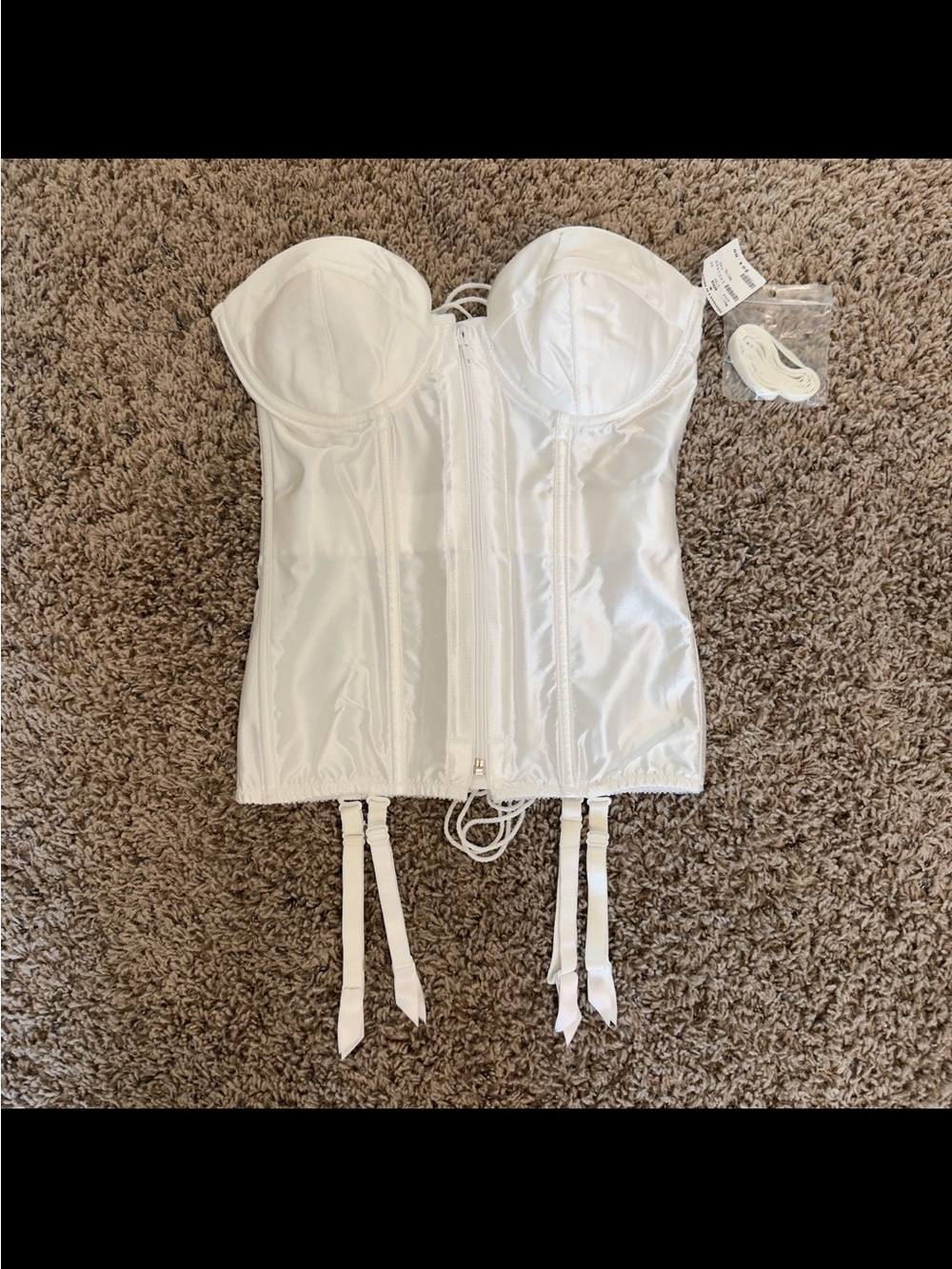 NWT Fredericks of Hollywood White Satin Corset